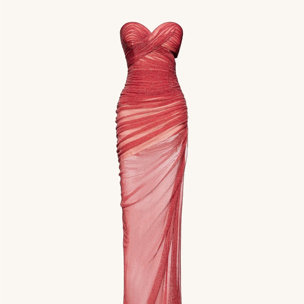 JW PEI Strapless Red Maxi Dress